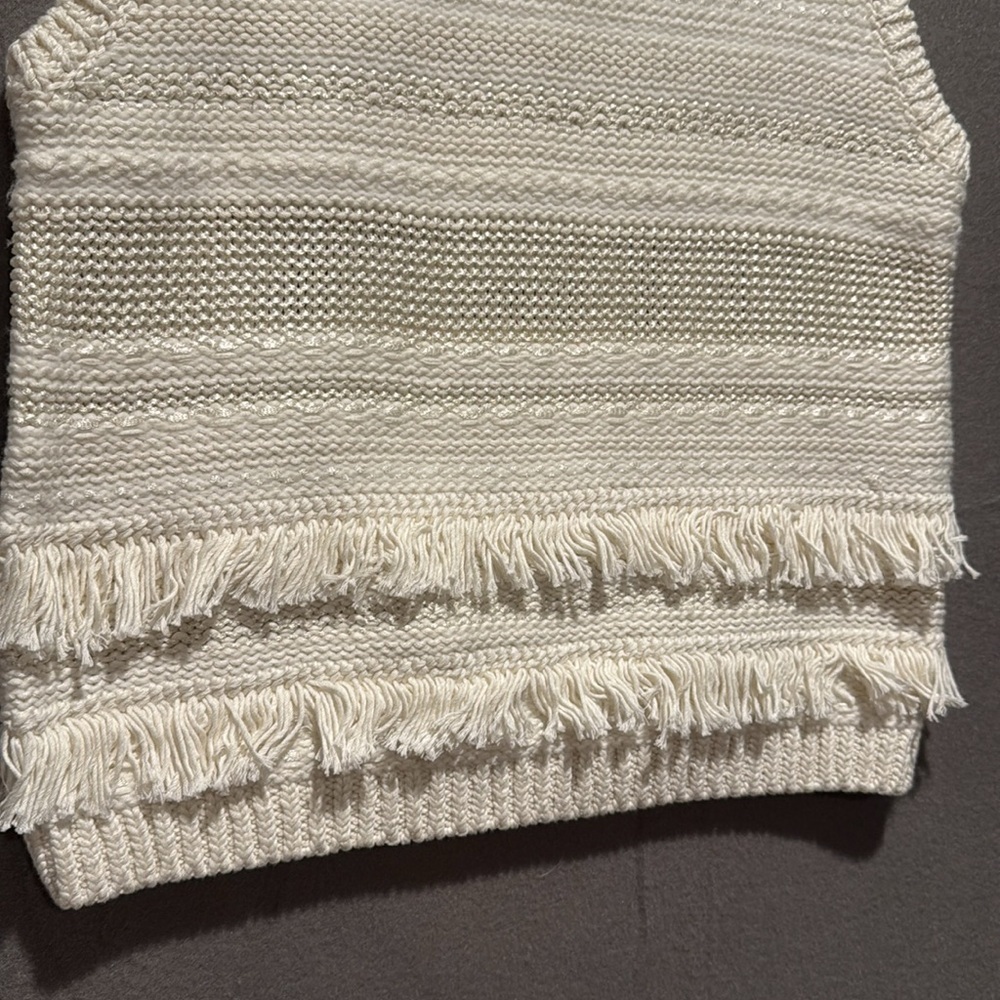 Club Monaco Cream Knit Fringe Tank Top - NWT - Picture 5 of 9